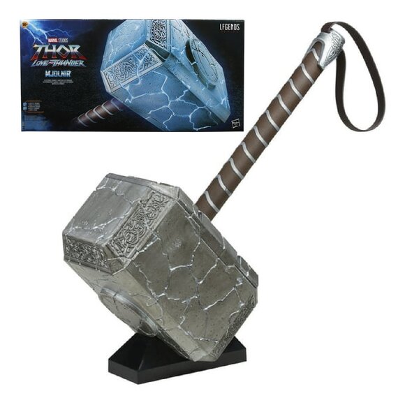 Marvel Thor Love & Thunder Mjolnir Electronic Hammer Costume With Display Stand - Picture 1 of 10